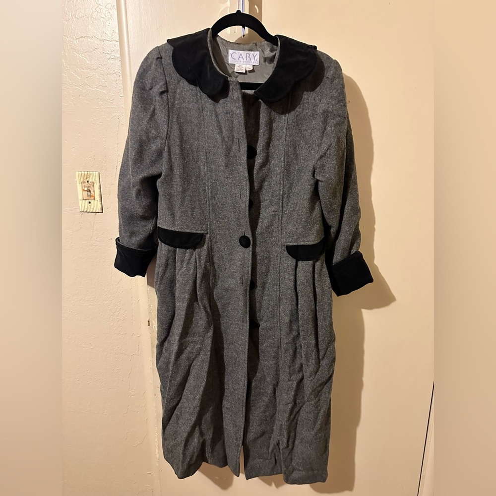 Charcoal grey long coat for girls